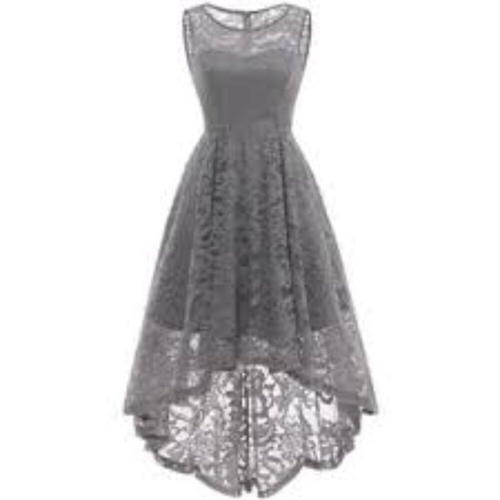 Lined Lace High/Low dress, by Muadress